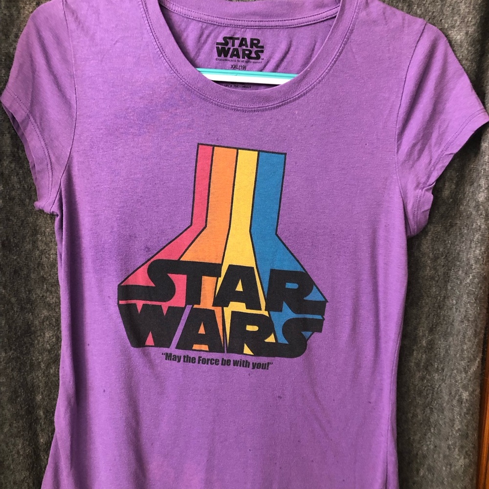 Star Wars Purple Tee with Colorful Logo